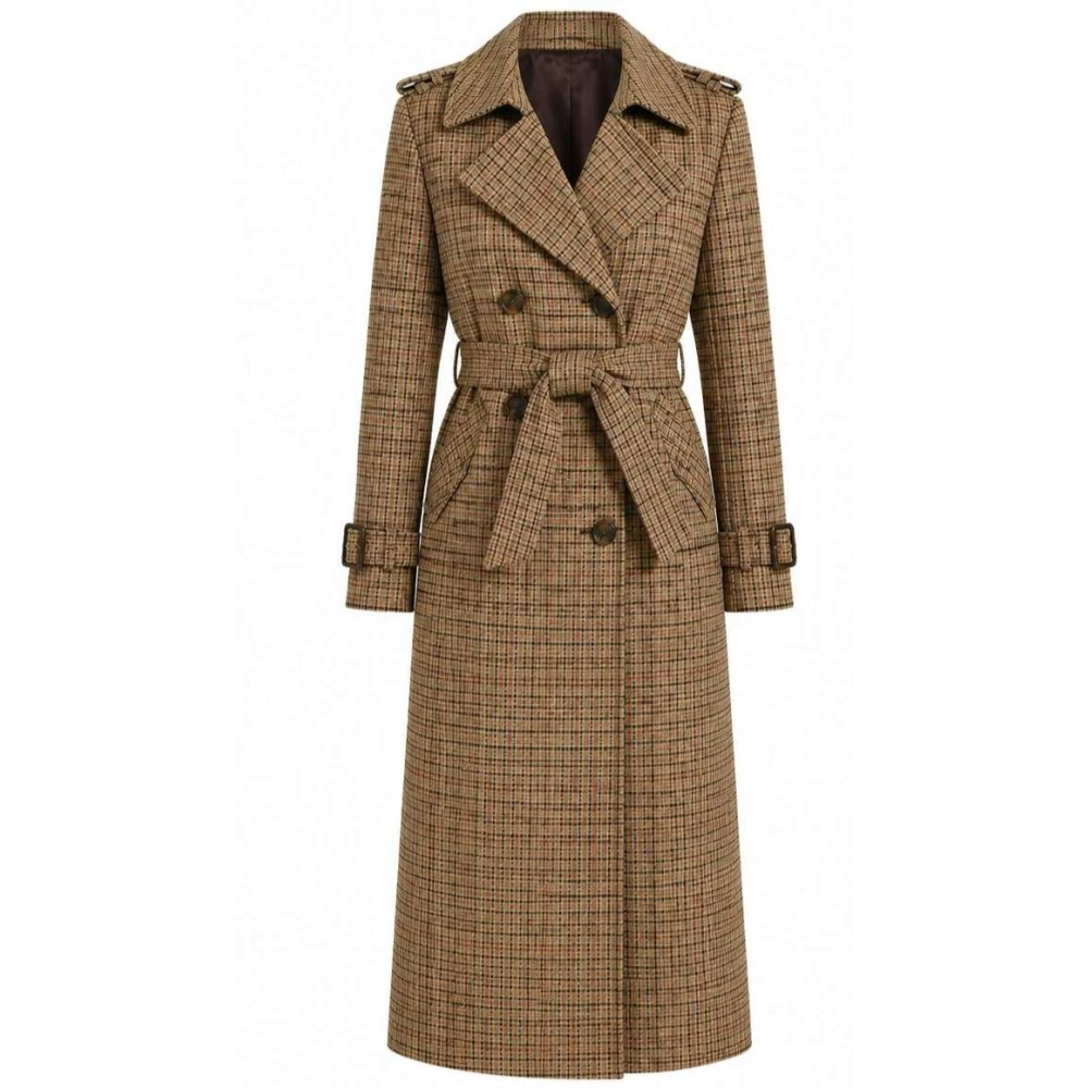 Confinement 2026 Claire Forlani Plaid Trench Coat | America Suits,